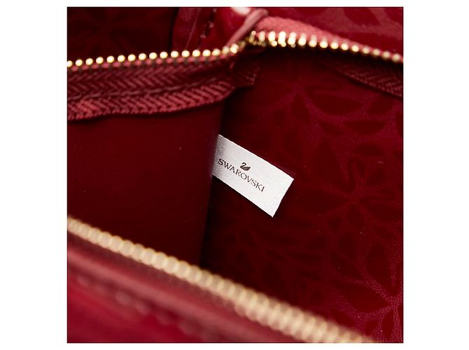 Swarovski Wildleder Clutch Tasche Rot - Ansicht 8