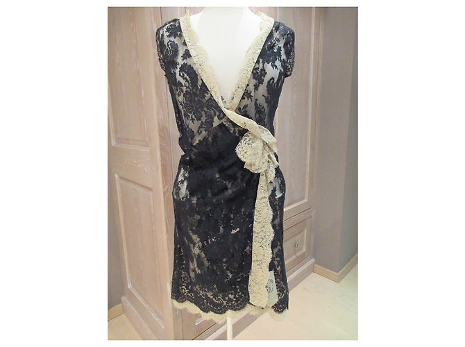 Autre Marque Nur für den Fall Spitzenkleid Schwarz Beige - Ansicht 2