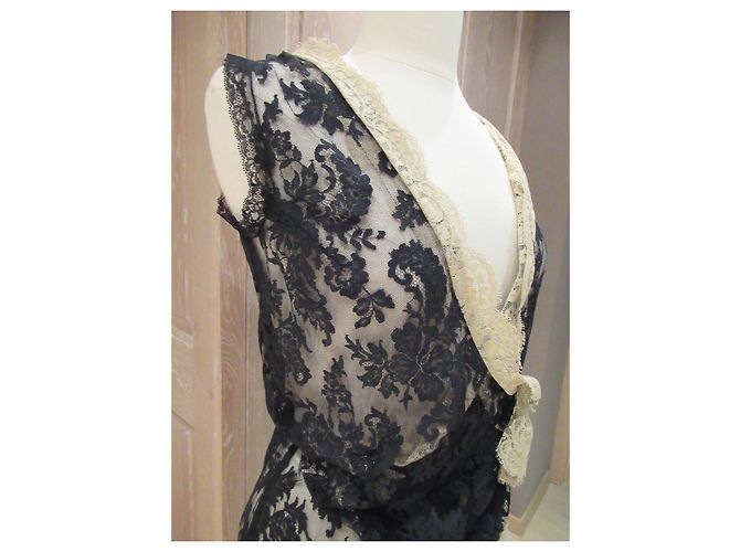 Autre Marque Nur für den Fall Spitzenkleid Schwarz Beige - Ansicht 4