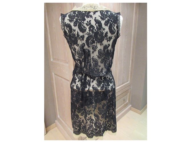 Autre Marque Nur für den Fall Spitzenkleid Schwarz Beige - Ansicht 5