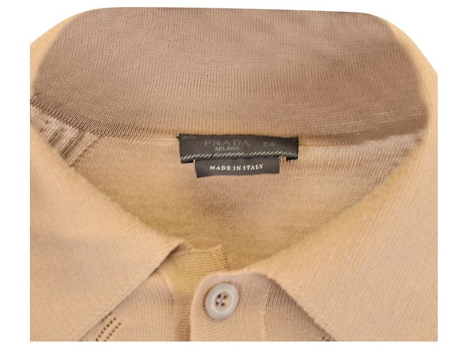 Camisa de punto de manga larga Prada en lana marrón - vista 2