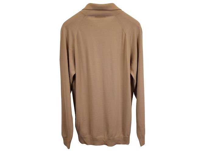 Camisa de punto de manga larga Prada en lana marrón - vista 3