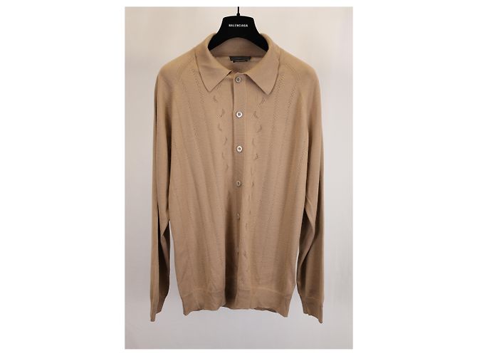 Camisa de punto de manga larga Prada en lana marrón - vista 4