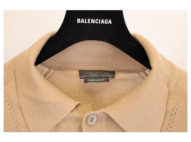 Camisa de punto de manga larga Prada en lana marrón - vista 5