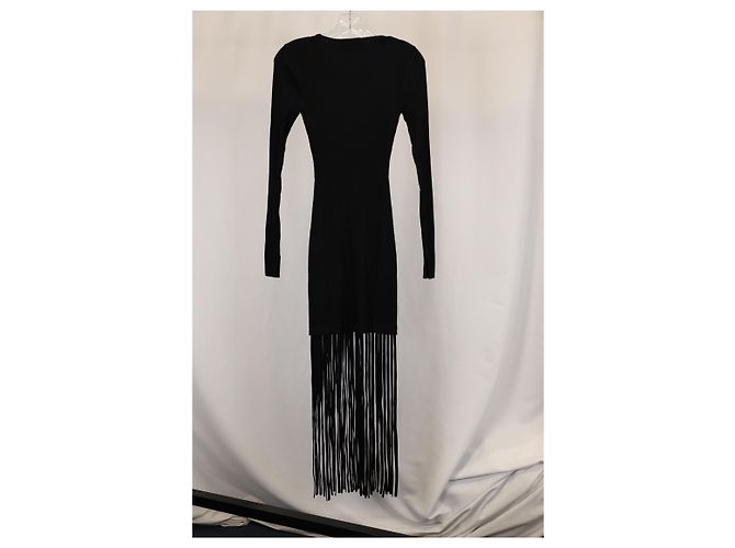 Fransenkleid von Ganni aus schwarzer Wolle - Ansicht 6