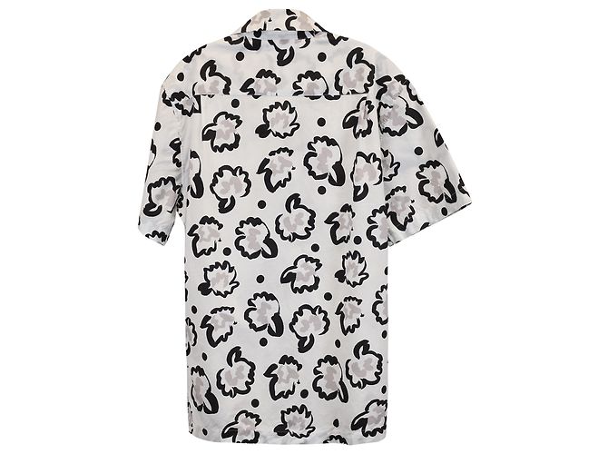 Autre Marque Sr. P. Camisa Estampada em Algodão Branco - vista 3