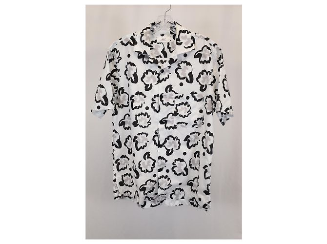 Autre Marque Sr. P. Camisa Estampada em Algodão Branco - vista 4