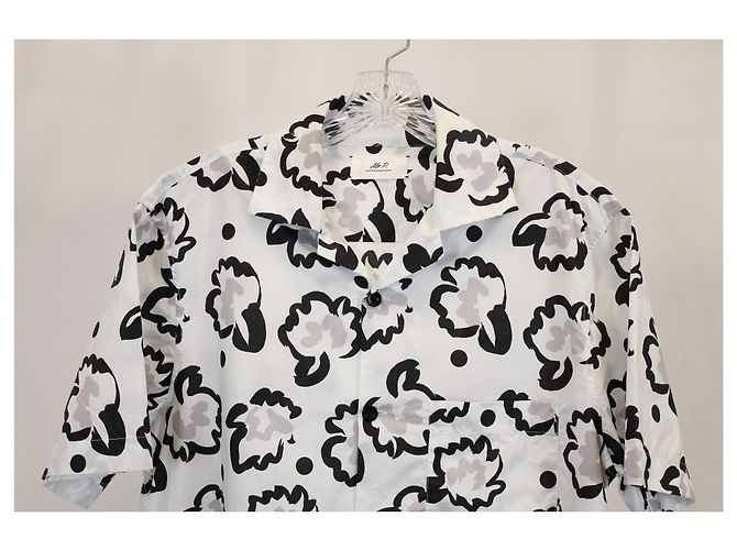 Autre Marque Sr. P. Camisa Estampada em Algodão Branco - vista 5