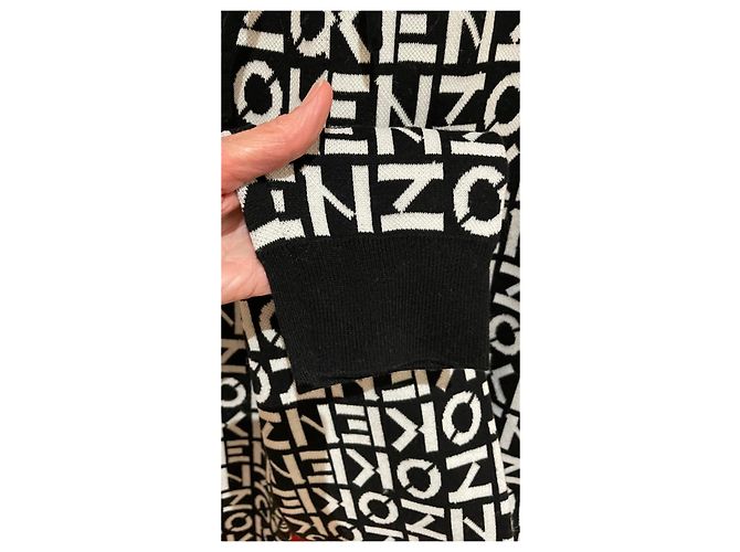 Kenzo Hose mit Monogramm Print Schwarz Weiß - Ansicht 4