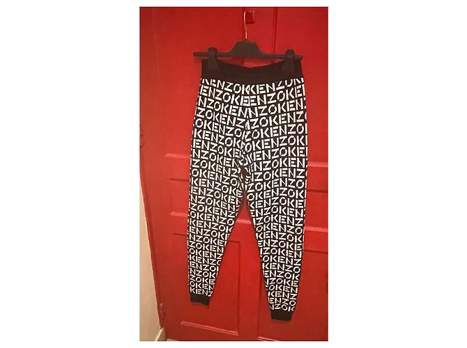 Kenzo Hose mit Monogramm Print Schwarz Weiß - Ansicht 5
