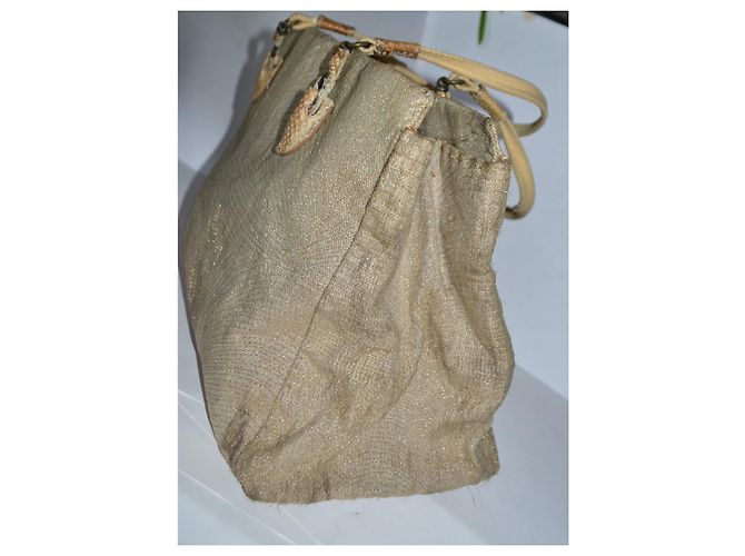 Borsa a spalla Ermanno Scervino Beige in Tela e Pitone Multicolore - vista 4