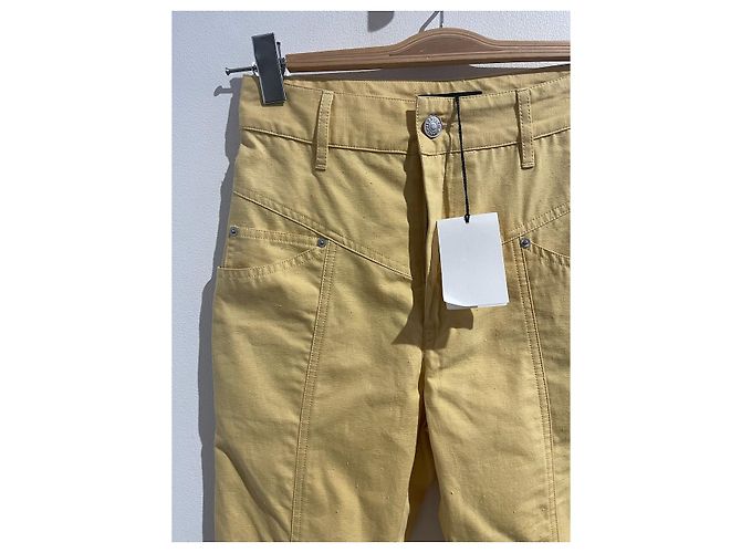 Jeans ISABEL MARANT T.FR 34 Algodón Amarillo - vista 2