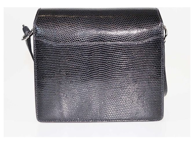 Hermès Borsa Hermes Mini Roulis in lucertola nera Niluticus Nero - vista 3