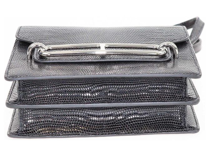 Hermès Borsa Hermes Mini Roulis in lucertola nera Niluticus Nero - vista 5