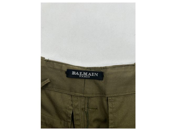 Pantalones Balmain T.FR 36 Algodón Caqui - vista 3