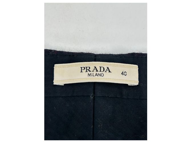 Pantalones Prada T.IT 40 Lana Azul marino - vista 3
