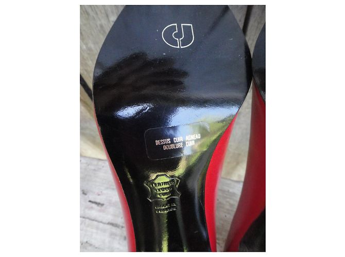Charles Jourdan Pumps aus rotem Leder 8 cm Absatz - Ansicht 8