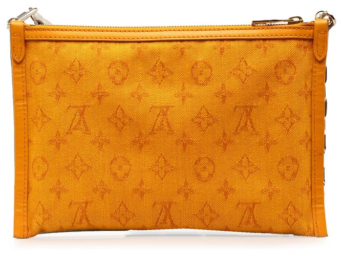 Messenger piatta foderata in Antartica con monogramma grigio Louis Vuitton Marrone - vista 3