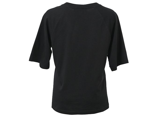 Camiseta Moschino con cara bordada de algodón negro - vista 3