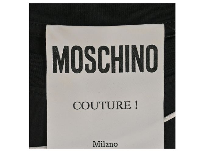 Camiseta Moschino con cara bordada de algodón negro - vista 5