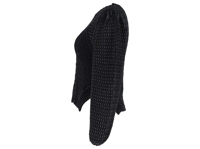 Rachel Comey Emes Zopfmusterpullover aus schwarzer Baumwolle - Ansicht 2