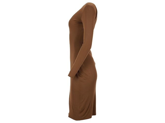 Vestido de manga larga de la colección Ralph Lauren en algodón marrón Castaño - vista 2