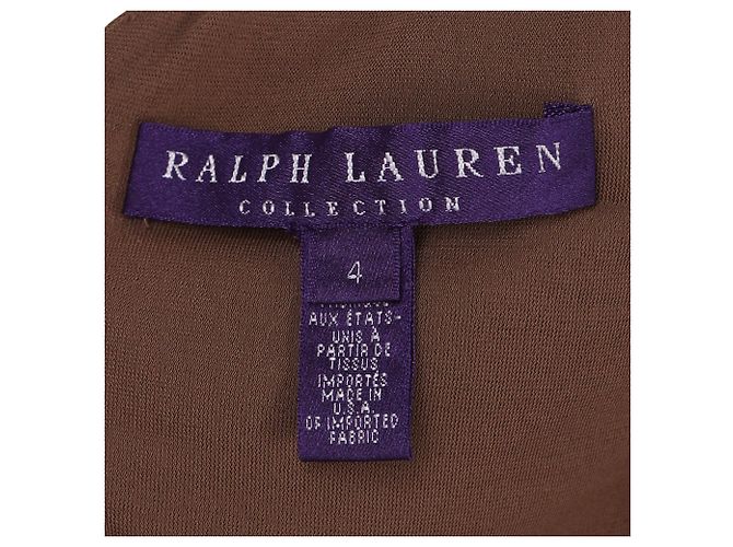 Vestido de manga larga de la colección Ralph Lauren en algodón marrón Castaño - vista 4