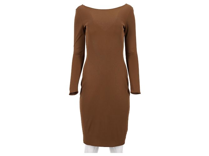 Vestido de manga larga de la colección Ralph Lauren en algodón marrón Castaño - vista 6