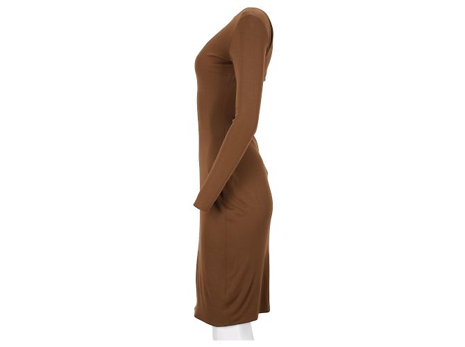 Vestido de manga larga de la colección Ralph Lauren en algodón marrón Castaño - vista 7
