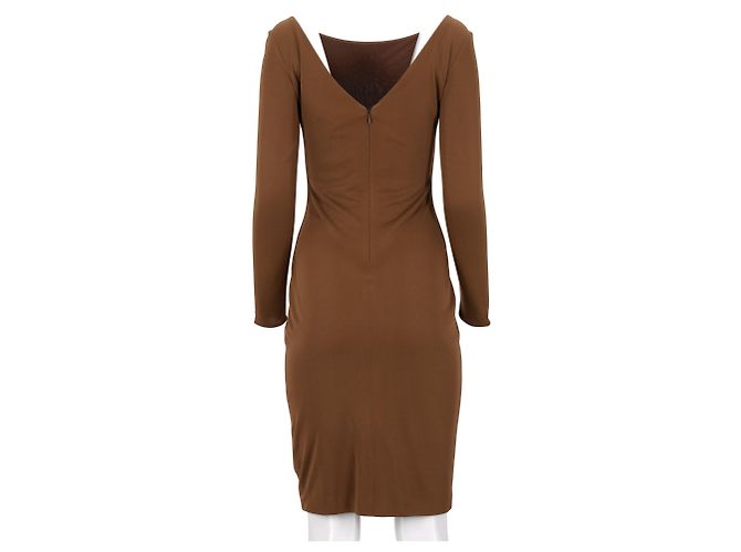 Vestido de manga larga de la colección Ralph Lauren en algodón marrón Castaño - vista 8