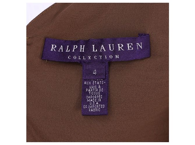 Vestido de manga larga de la colección Ralph Lauren en algodón marrón Castaño - vista 9