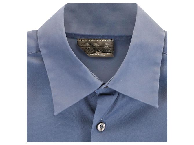 Camisa con botones Prada en algodón azul - vista 2