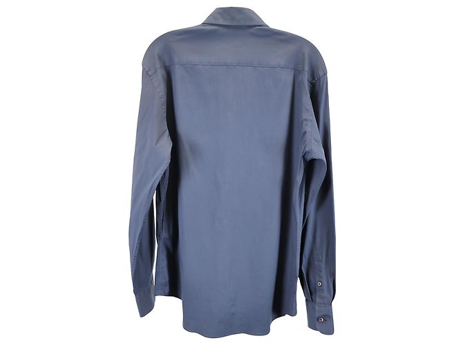 Camisa con botones Prada en algodón azul - vista 3