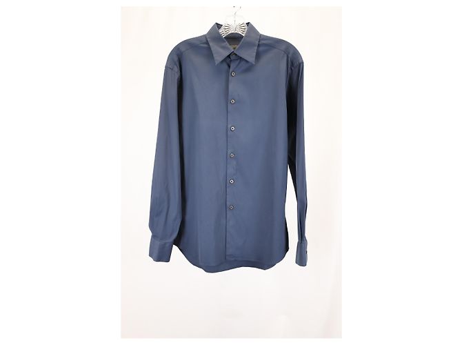 Camisa con botones Prada en algodón azul - vista 4