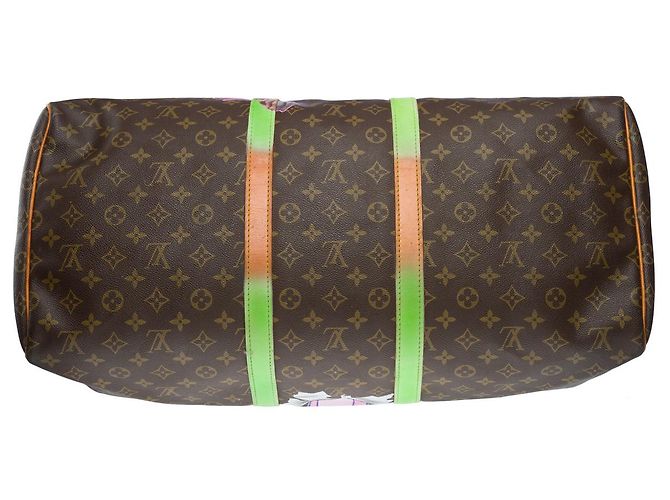 LOUIS VUITTON Keepall Bag in Brown Canvas - 101287 - view 10