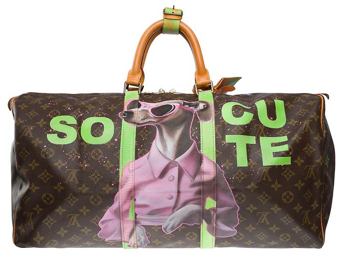 LOUIS VUITTON Keepall Bag in Brown Canvas - 101287 - view 3
