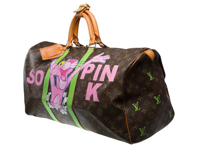 LOUIS VUITTON Keepall Bag in Brown Canvas - 101287 - view 4