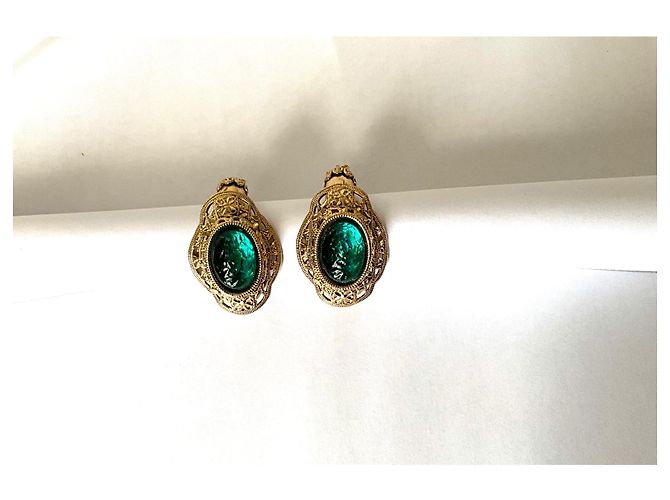 Autre Marque Orecchini Zoe Coste oro e verdi in metallo D'oro Verde - vista 3