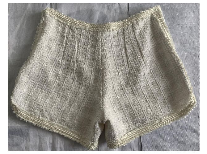 Short de tweed Andrew GN Eggshell Blanco roto - vista 4