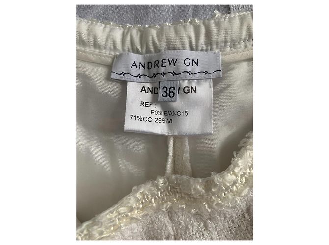 Short de tweed Andrew GN Eggshell Blanco roto - vista 6