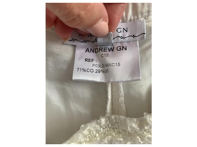 Short de tweed Andrew GN Eggshell Blanco roto - vista 8