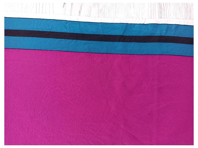 Sciarpa Krizia in seta blu con stampa orso bianco - vista 4