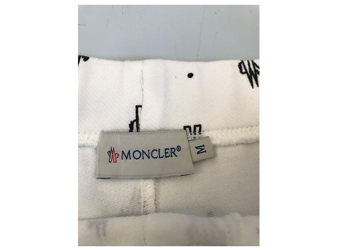 Mini short Moncler blanco con monograma de algodón - vista 2