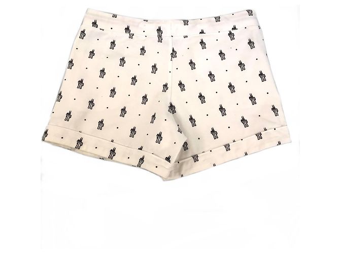 Mini short Moncler blanco con monograma de algodón - vista 3