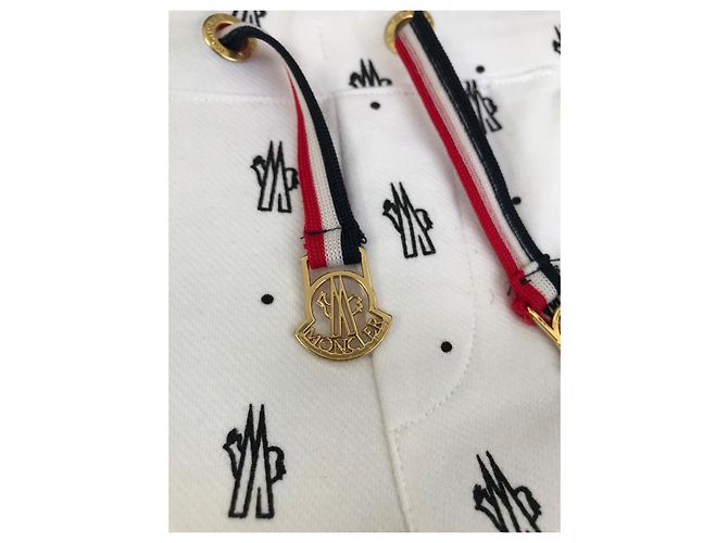 Mini short Moncler blanco con monograma de algodón - vista 6