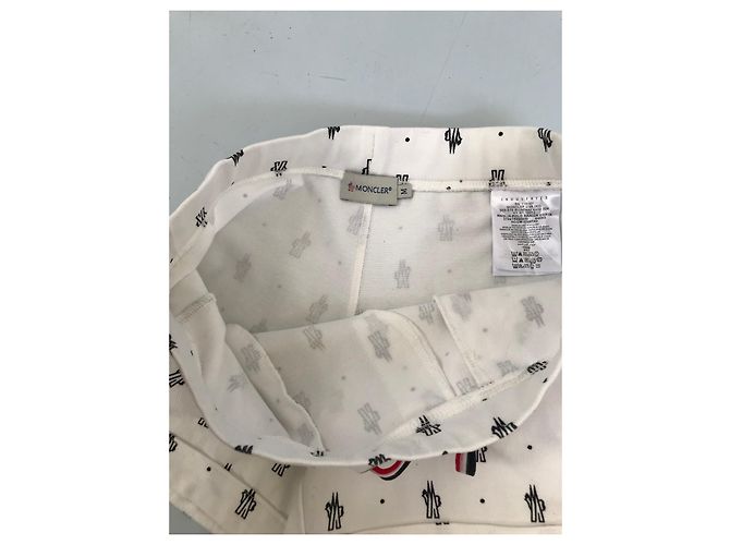 Mini short Moncler blanco con monograma de algodón - vista 9
