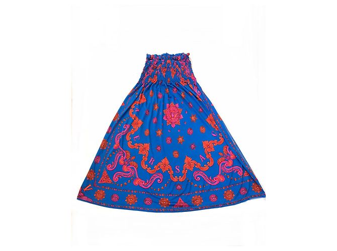 Versace Monogramm Strandkleid Blau Viskose - Ansicht 11