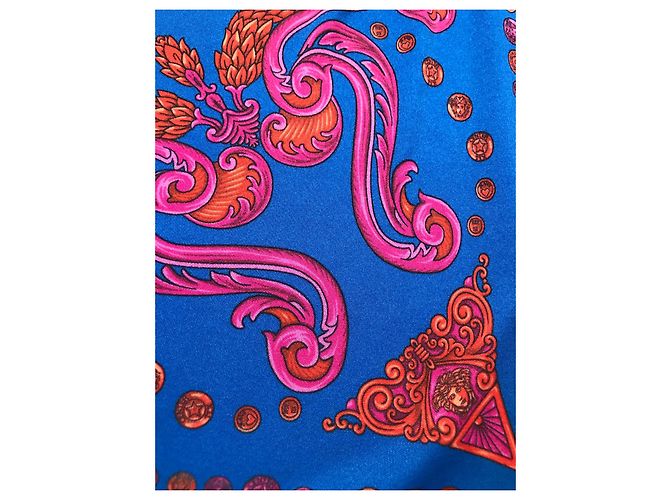 Versace Monogramm Strandkleid Blau Viskose - Ansicht 12