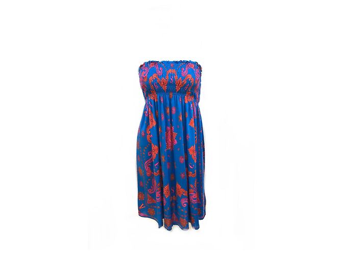 Versace Monogramm Strandkleid Blau Viskose - Ansicht 2