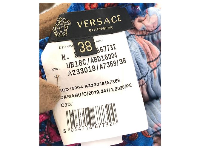 Versace Monogramm Strandkleid Blau Viskose - Ansicht 3